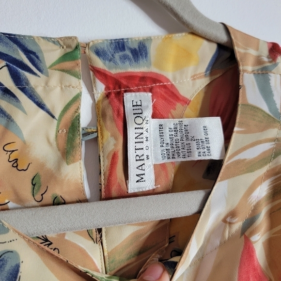 Martinique Woman 80s vintage 2X plus size women top - Picture 2 of 9